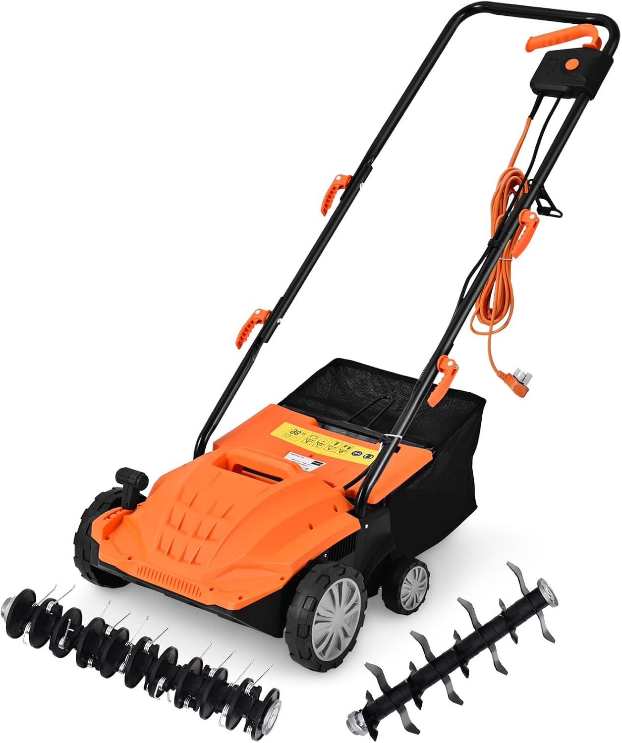 Scarificateur Aérateur Électrique Largeur Travail 32 CM – Scarificateur Électrique Gazon 2 en 1 1500W avec Bac de Ramassage 30L