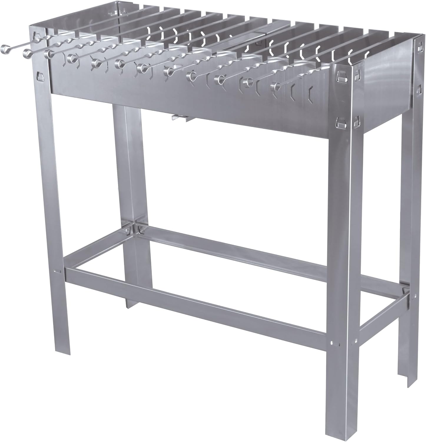 avec 12 Piques en Acier Inoxydable – Barbecue au Charbon de Bois Karasu – Barbecues à charbon, METRO Professional, Argent