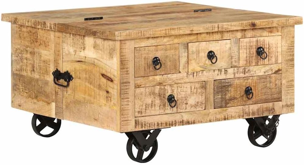 Tables basses – Générique Table Basse Bois de manguier Brut 70 x 70 x 40 cm, Poids 31KG, Meubles, Tables, Tables Basses et Tables d'appoint