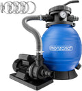 Monzana Pompe filtre à sable 10 – réservoir de 25 L, Bleu/Noir, Pompes