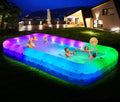 HRLA Grandes piscines gonflables avec lumières – piscines familiales gonflables pour adultes, 9 cm, 368, 3 x 188 x 55, pompe à air non incluse, 1628