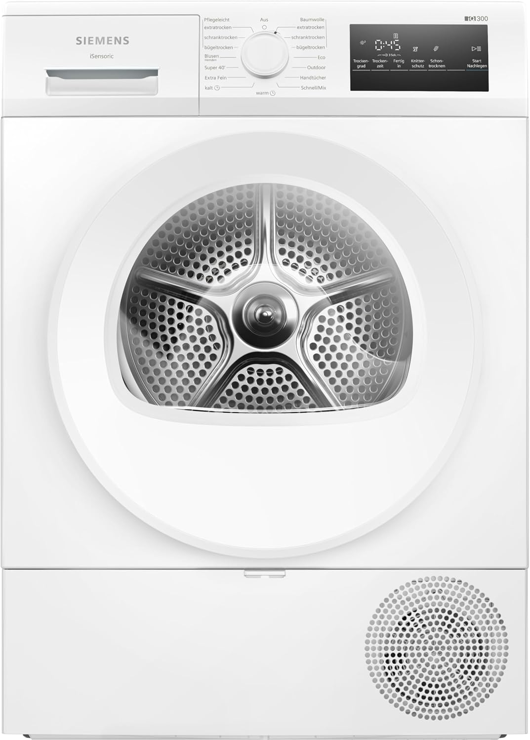SIEMENS WT45HVA4 iQ300 Séchoir à pompe à chaleur 8 kg autoDry Super40 Programme 63 dB Écran tactile LED