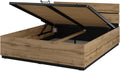 Lit Coffre Havana 160x200 cm – Meublorama, Chêne et Noir, Style Moderne et Rangement astucieux, Chêne/Noir