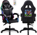 Chaises de Gamer – Amstrad, AMS-900-LED-CRAFTER - Fauteuil Gaming Noir et Gris - Serigraphie Crafter - Eclairage LED 366, Noir/Gris