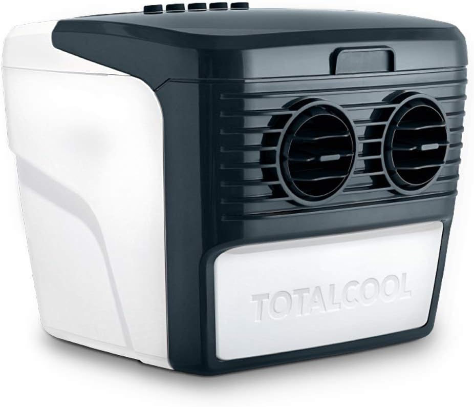 Rafraîchisseurs d'air par évaporation – Totalcool, Refroidisseur d'air portable 3000, 12 V et alimentation secteur, poids léger, blanc/gris