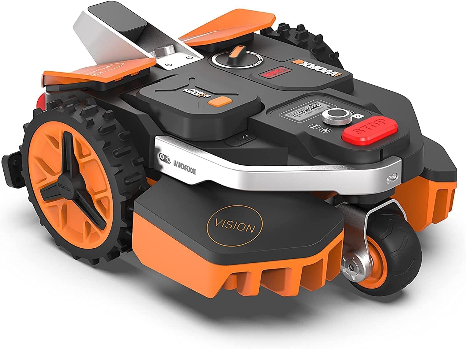 WORX LANDROID Vision WR206E.1 – Robot Tondeuse sans Fil périphérique 600 m2 Surf.Max 700 m2, Installation en 30 Min, Caméra 4K + IA Adaptative