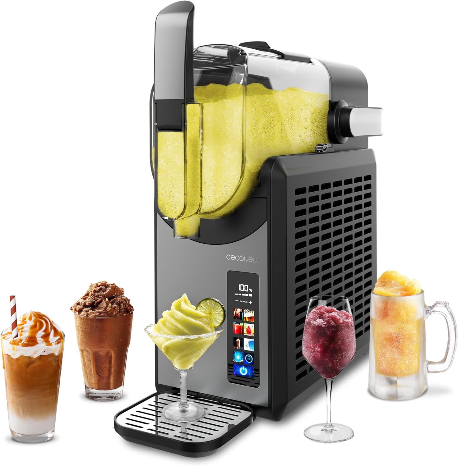 Machines à granité – Cecotec, Machine à Granités 2, 6 L Twist&Ice 2600, 6 Modes., Boissons prêtes en 15-60 min, Contrôle Tactile, Gris/Noir