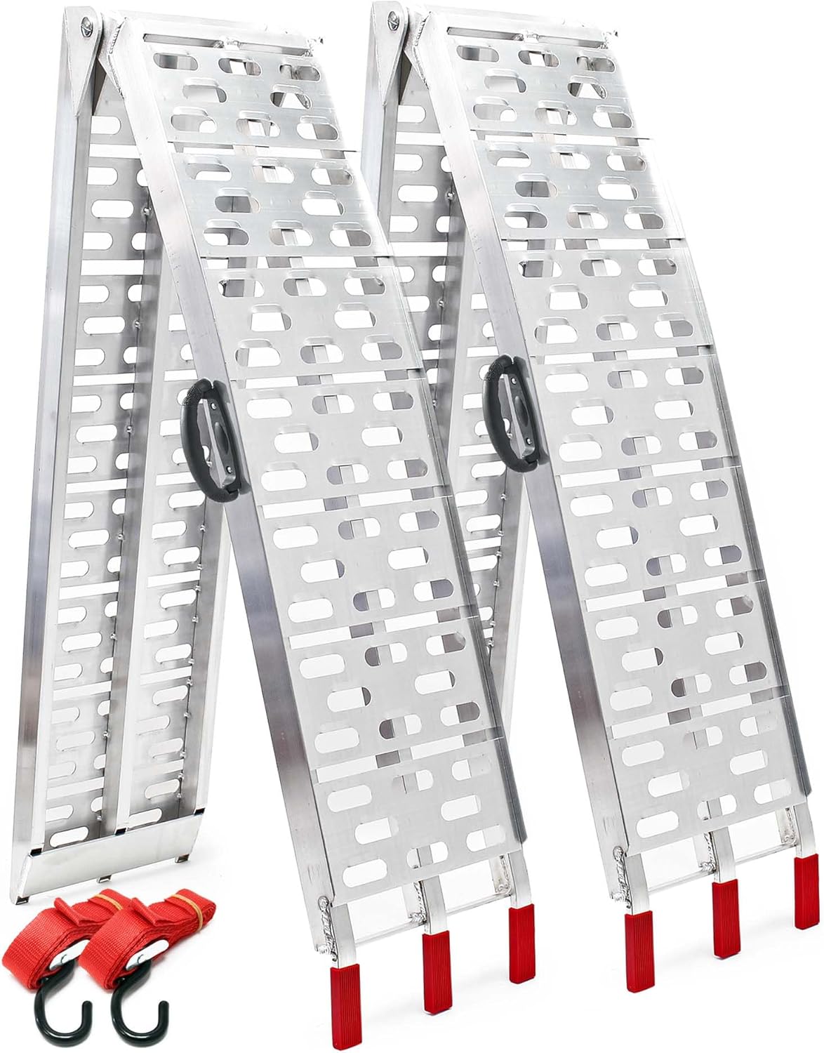 Rampes de chargement – WilTec, Lot de 2X Rampe de Chargement Pliable 2260 x 295 mm, capacité de Charge Max. 680 kg, avec poignées