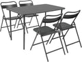 sweeek - Table de Jardin métal + 4 assises Anthracite. Amelia L 120 x 70 x 72.5cm – Ensemble salle à manger, Alice's Garden