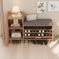 UTTQEW Armoire à chaussures étroite avec coussin d'assise – étagère à chaussures avec 1 rabat et 2 compartiments, pour entrée, 5 cm, 100 x 30 x 69