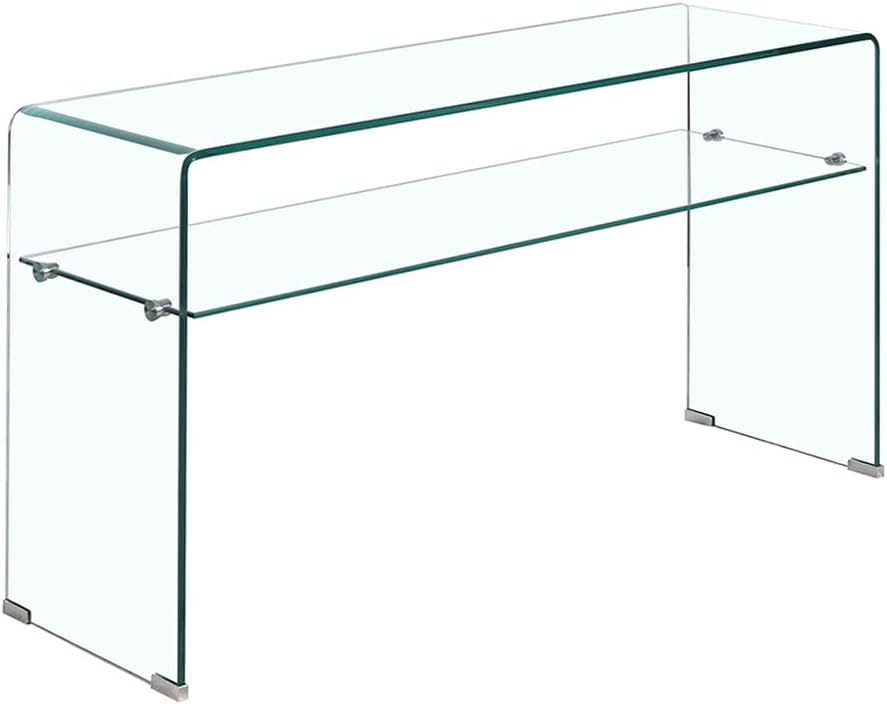 Console en Verre trempé - étagère Transparente - Table d'entrée Design épurée - Ice – Banc TV, Meubletmoi