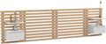 IDMarket Tête de lit Suspendue en Lattes AVA 240 cm avec chevets + tiroir façon Bois Clair et Blanc – Bois Clair/Blanc