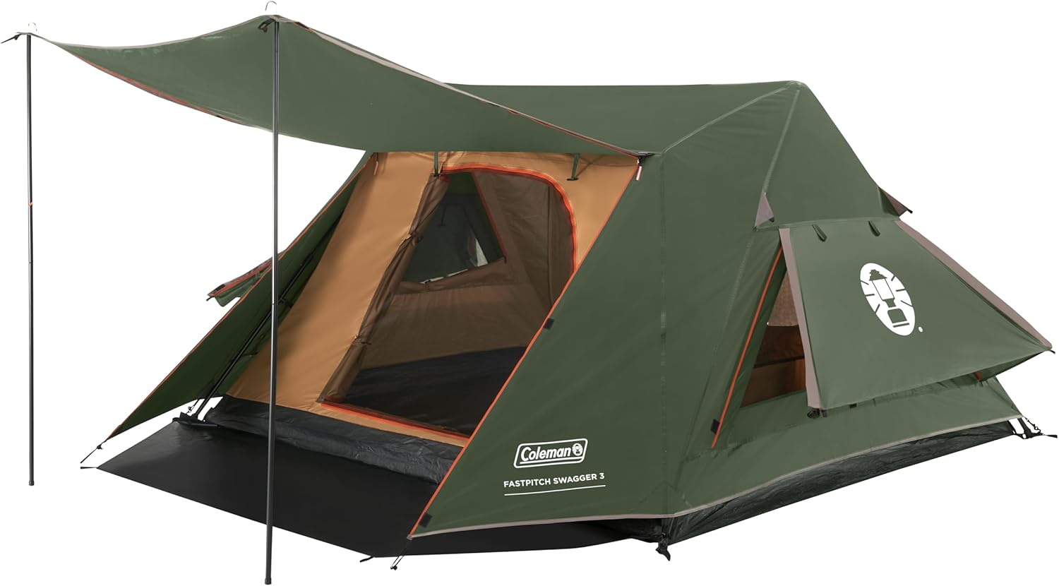 Coleman OctaGo Tente de Camping avec Plusieurs fenêtres – système d'armature Colman Fastpitch, Vert/Marron/Noir