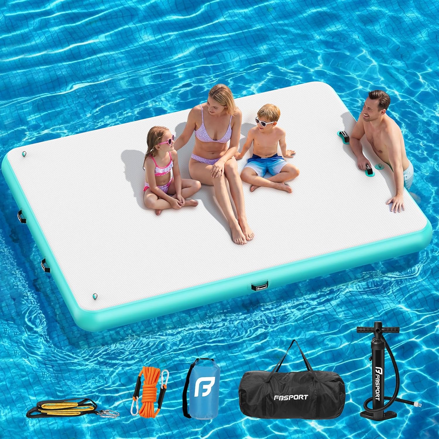 Plateforme Gonflable Flottante - Tapis d'Eau pour Plusieurs Personnes – Matelats pneumatiques de piscine, FBSPORT, Piscine et Lac