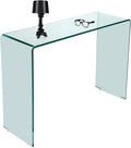 Dmora Console en verre trempé transparent – 100 x 75 x 33 cm., Tables consoles