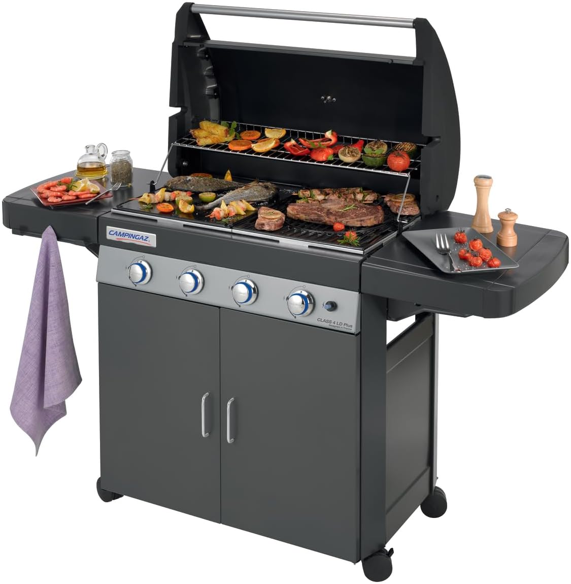 Barbecues au propane – CAMPINGAZ, Barbecue à gaz Class 4 LD Plus, Enlevez tous les éléments qui passent au lave-vaisselle en moins de 60 secondes