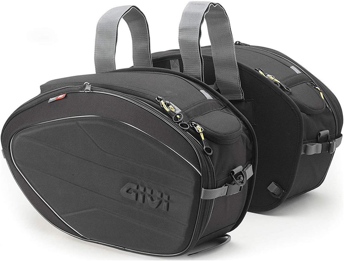 Sacoches cavalières – Givi, EA100B Sécurité et Assistance en Cas de Panne Sac Facile, Noir, Sacs de côté doux Facile Bag28 35 Lt, Noir/Gris