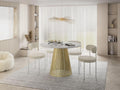 120 à 200 Cm – Table à Manger Ronde Extensible Style Loft – Tables, WFL GROUP, Design Industriel avec Pieds en Métal Doré