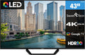 Smart Tech QLED 43QG06V2 Téléviseur Google TV HDR avec résolution 4K UHD – Smart TV 43QG06V2, 2026, Noir