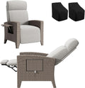 Set de 2X Chaise Longue Bain de Soleil en Rotin avec Dossier Réglable – Fiutazge, Coussin épais Amovible et Lavable