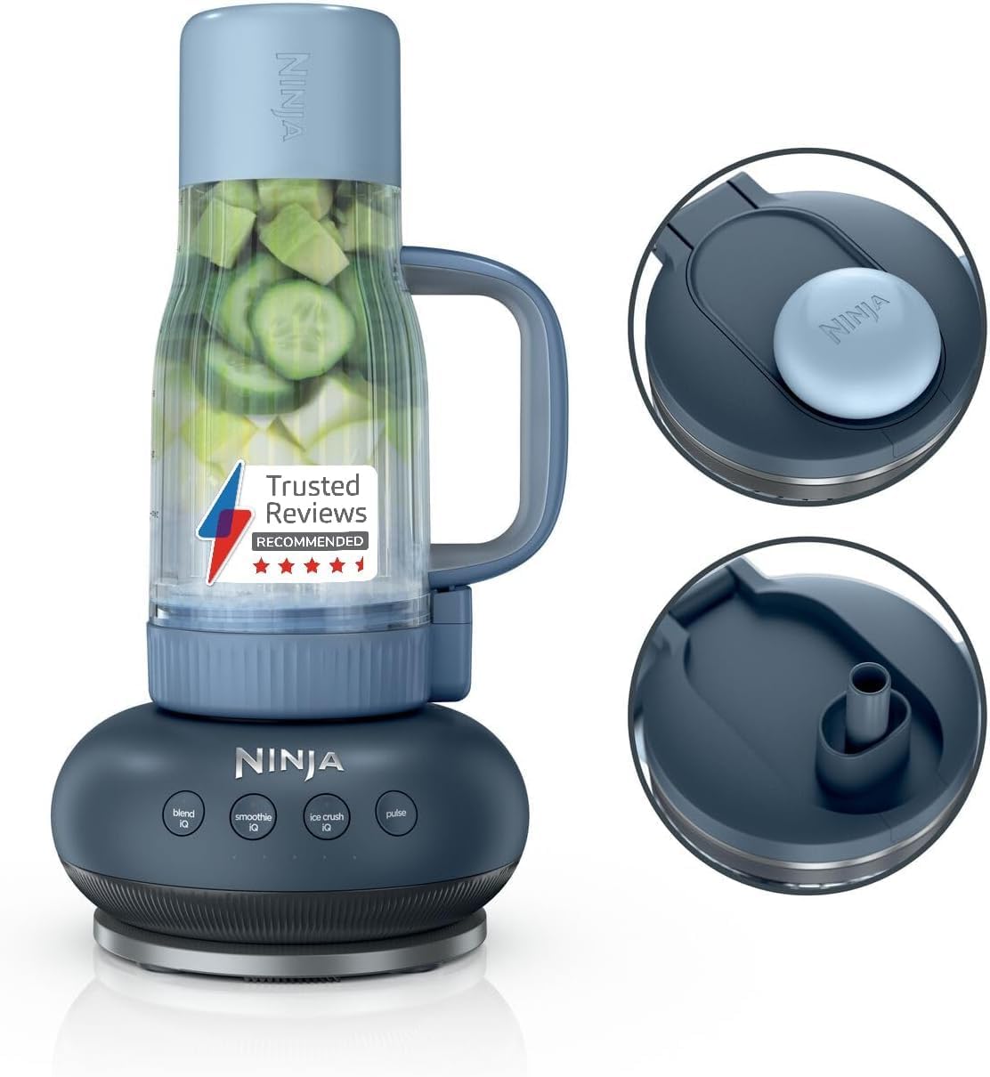3 modes prédéfinis automatiques – BlendBoss DB351UKCY – Mini-blenders, NINJA, Mixeur personnel avec gobelet de voyage amovible, Bleu