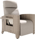 ONKBOITE Chaise Longue Ergonomique en Rotin de Relaxation – Dossier Réglable, Adaptée à l'intérieur, Coussin épais, au Balcon, au Jardin, à la Cour