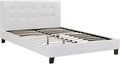 Cadre de Lit 2 Places – Lit Double Julia en Simili Blanc 140 x 190 cm, Habitat et Jardin, Sommier et Tête de Lit Inclus