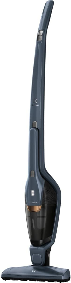 Jusqu'à 35 Min d'Autonomie – Ergorapido Aspirateur Balai sans Fil 2 en 1, Electrolux, 18V, EERC75DB, Léger et Maniable, Bleu